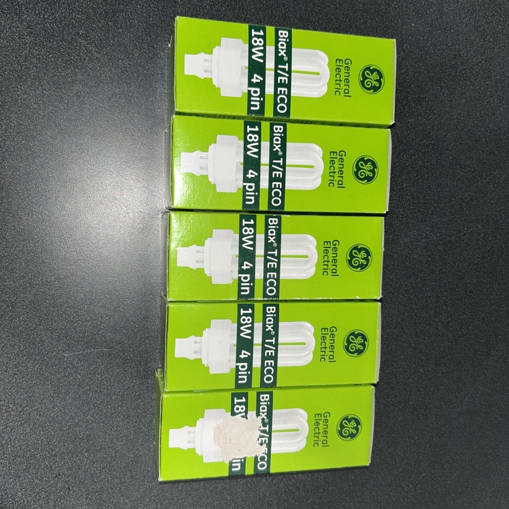 Lot of 5 GE Biax D ECO Compact Fluorescent Lamp 18W 4 Pin