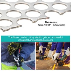 11.8″ x 5.9″ 304 Stainless Steel Perforated Sheet 0.39″ Hole 19GA Expanded Mesh