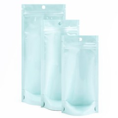 Clear Blue Stand Up Resealable Stand Up Plastic Food Packaging Bags Pouches