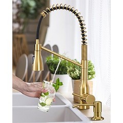 Soap Dispenser for Kitchen Sink Brushed Gold, Built in Stainless Steel Kitchen