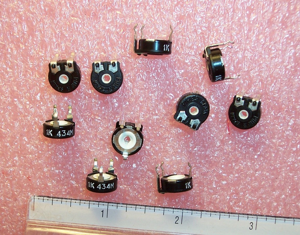 QTY (25) 1K Ohm 10mm CARBON TRIMMER POTENTIOMETERS PT10MV11-102A2020 PIHER