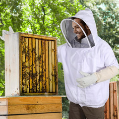 Beekeeping Jacket with Veil Hood Polycotton Bee Keeper Suit Protective Jacket Si