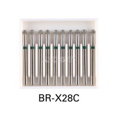 10pcs AZDENT Dental Diamond Burs FG 1.6mm Round Ball for High Speed Handpiece