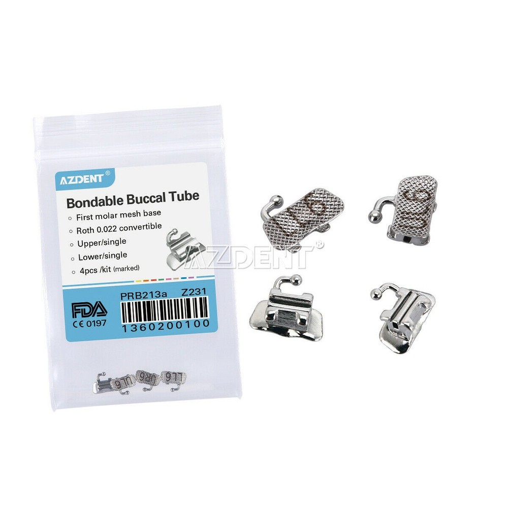 AZDENT Dental Ortho Bondable Buccal Tube 1st Molar Roth MBT Edg.022 Convertible