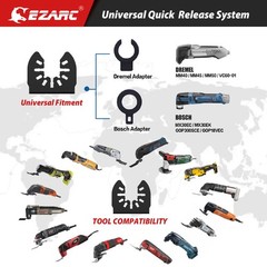 EZARC Japanese Tooth Oscillating Saw Blade, 5 PCS Arc Edge Cr-V, Black