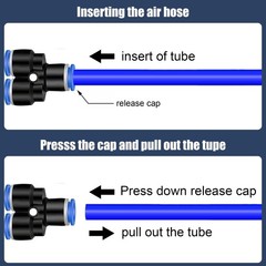 ZTF 124pcs Air Line Quick Connect Fittings -1/8 1/4 3/8 1/2″ Push to Connect Kit