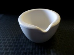 CoorsTek COORS 275mL Glazed Porcelain Mortar only 115mm OD x 70mm H 60319