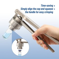 20mm Flip Vial Crimper, Crimping Tool w/ (100 Pcs Flip Caps and Rubber Stoppers)