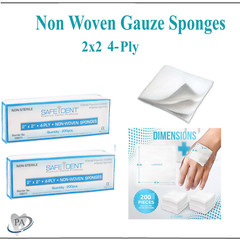 1000 Pack – 2×2 Non Woven Gauze Sponges 4-Ply, Non-Sterile Cotton Dental Medical