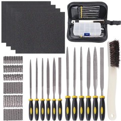Glarks 18Pcs Assorted Wood Rasp Set Include 12Pcs Mini Hand Metal Files, A