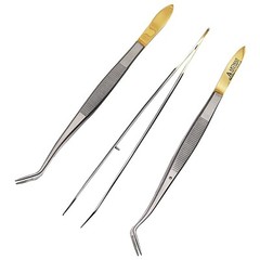 Meriam College Angular Tweezers with Serrated Tip Set of 3 ARTMAN