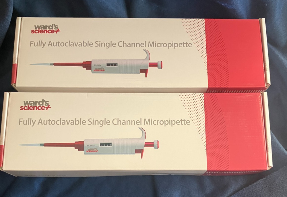 2 new Ward’s Scientific fully autoclavable single channel micropipette10-100ul
