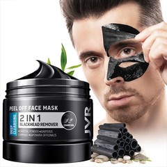 JVR Peel Off Face Mask, Blackhead Remover for Men, Charcoal, Deep Cleansing