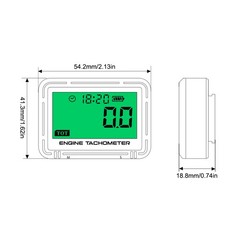 Digital Inductive Tachometer RPM Hour Meter 18000 RPM Max Recall IP68 Waterproof