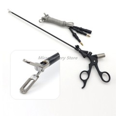 New Φ5 x 330 mm Laparoscopic bipolar Tooth Mid-hole forceps With Cable Cord
