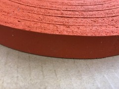 12″ x 7/8″ x 1/2″ High Temp Red Silicone Foam Strip Seal Pad Sold Per Foot