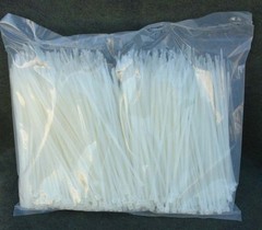 1000 PCS 8″ 18 Lbs Nylon Natural White Wire Cord Cable Tie Zip Self Lock Secure