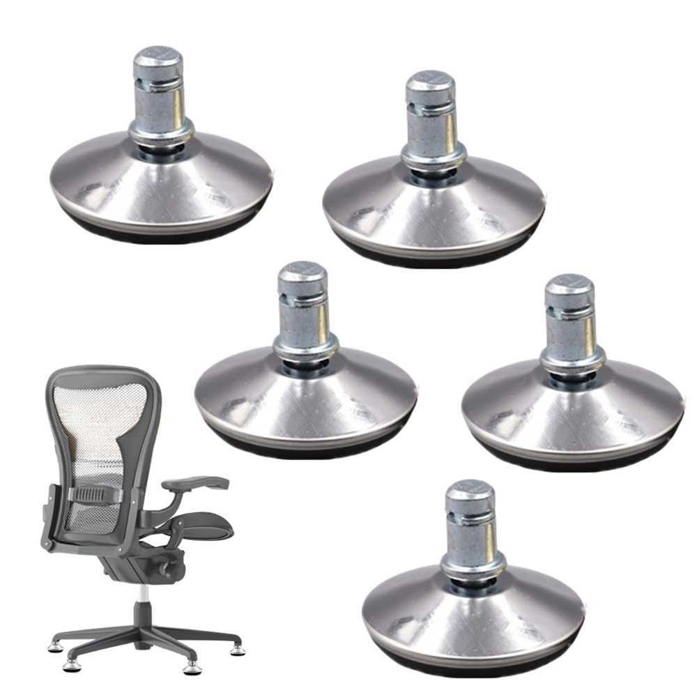 Office Chair Wheels, 5 PCS, Low Profile Replacement Fixed Foot