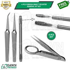 4 Pcs Foreign Object Splinter Removal Kit Probe Eye Magnet Surgical Inst German