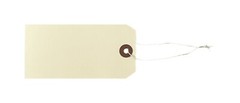 100 of 4 3/4″ x 2 3/8″ Manila Inventory Tags with ELASTIC Stretchy String Size 5
