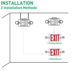 Red LED Exit Sign & Emergency Light – Dual LED Lamp UL-94 Fire Resistance light