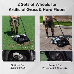 Battery Powered Artificial Grass and Hard Surface Sweeper with 22 In. Wide Clean
