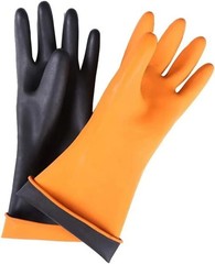 14″ XL Size Latex Chemical Resistant Gloves, Reusable Heavy Duty Long Rubber
