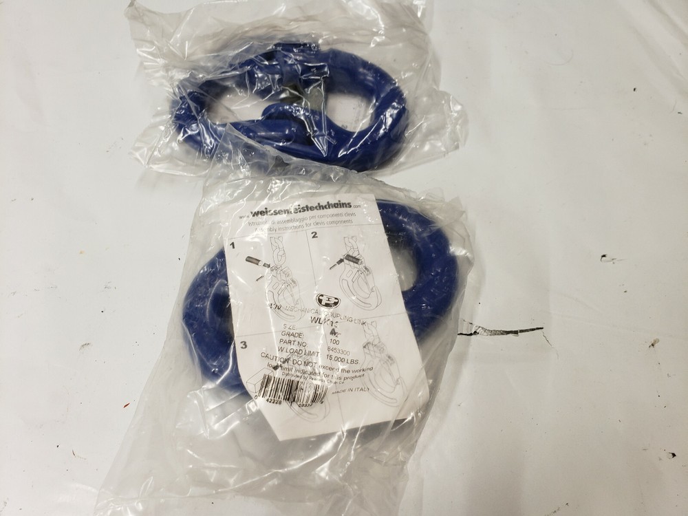 2-PC Peerless 8453300 Grade-100 1/2″ V10 Mech Coupling Link 15K WLL. MADE ITALY