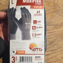 MaxiFlex Ultimate 34-874-L3P Nitrile Nylon Work Gloves Size L 3 Pack
