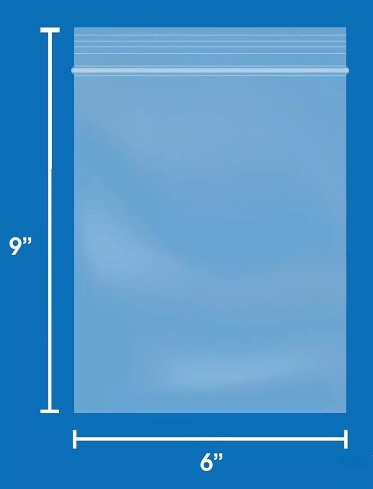Clear Reclosable Plastic 2-Mil Bags Poly Jewelry Zipper Baggies (6″x9″)