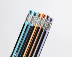 GANSSIA 2.0mm New Colorful Mechanical Pencil with 1 Count (Pack of 6), Black