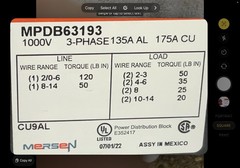 MPDB63193, 1000V, 3-Phase 135A AL, 175A CU