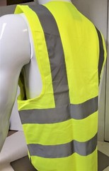 FX 2 Pockets Neon Yellow Safety Vest with Reflective Strips ANSI/ISEA APPROVED