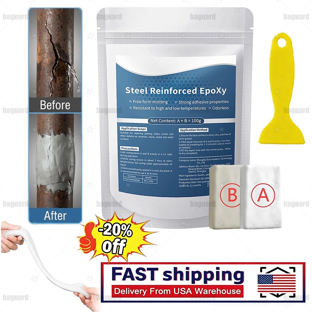 Steel Reinforced Epoxy Putty-Epoxy Putty Fast Repair Clay,Waterproof Heat-Resist