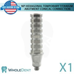 1x NP Conical Connection Hexagonal Temporary Titanium Abutment Dental Ø4.5mm