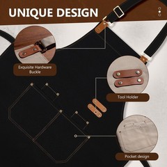 Chef Apron for Men Women with Pockets Adjustable Strap, Water Repellent Apron…