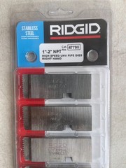 RIDGID 47790 1″-2″ NPT Stainless Steel High Speed UNV Pipe Dies Right Handed New