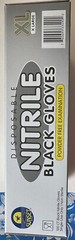 SUNSET DISPOSABLE NITRILE BLACK GLOVES BOX OF 100 EXAM GRADE POWDER FREE XL