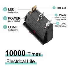 8pcs LED Rocker Toggle Switch SPST 3 Pin Mini Boat On Off Switch Set