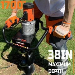 PROYAMA Electric Post Hole Digger, 1700W Corded Earth Auger with 4″ 6″ 8″ Drill