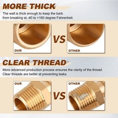 Durable Brass Coupler Hose Adapter -40°F to 160°F Temperature Range Brand New