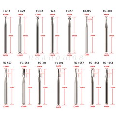 Dental Fissure Tungsten Steel Carbide Burs High Speed Handpiece FG 557/558