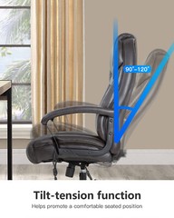 Big and Tall 500lbs Wide Seat Ergonomic Desk Chair with Lumbar Support Arms