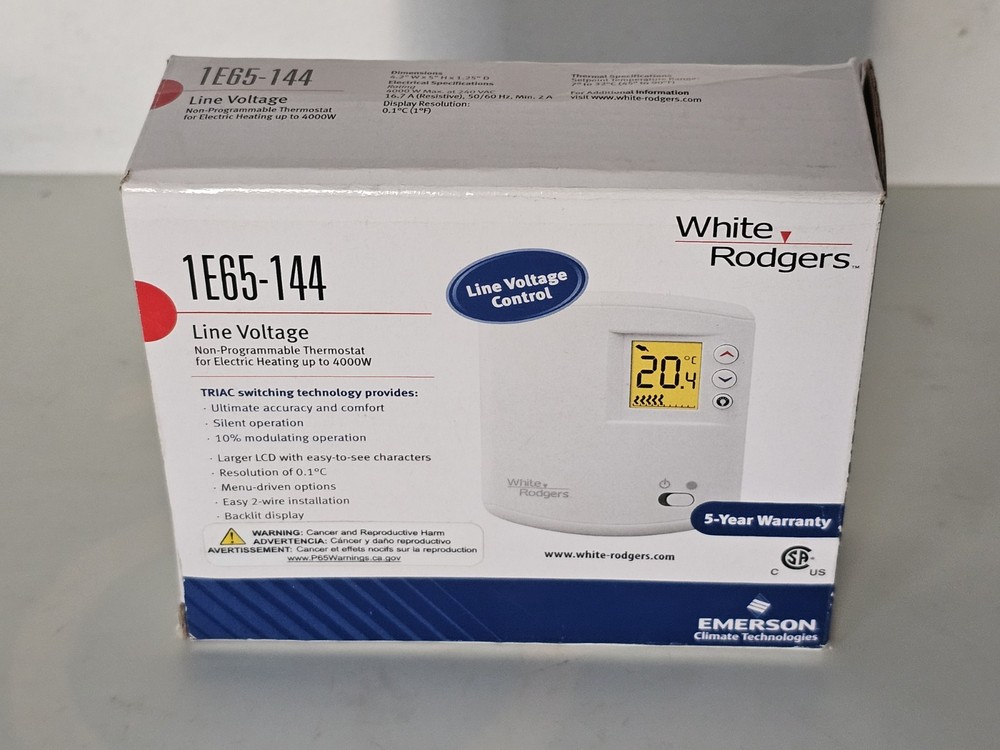 White Rogers 1E65-144 Non Programmable Thermostat With Low Voltage Line Control