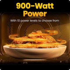 Chefman Countertop Microwave Oven 0.9 Cu. Ft. 900 Watts 10 Power Levels 6