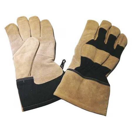 Condor 48Wu29 Leather Gloves, Cowhide, Safety Cuff, Wing Thumb, Full Finger,