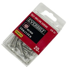 20 pcs Self Drilling TEK Screws 1/4 in x 1-1/4 in Hex Head Stainless Steel