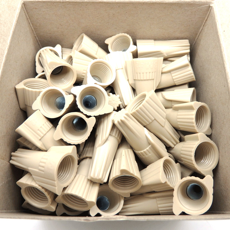 100 Pack of 3M 412 Tan Nylon Electrical Spring Connectors