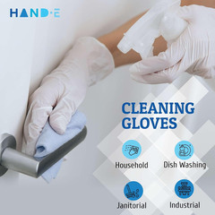 White Nitrile Disposable Gloves – Latex Free Food Prep, Salon, Hair Dye, Kitc…