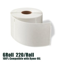 6 Rolls 4×6 Thermal Shipping Label 220 Per Roll Compatible Dymo 4XL 1744907